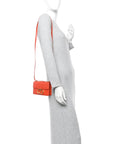Smooth Calfskin Micro 30 Montaigne Flap Bag Orange