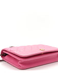 Aged Calfskin Quilted Gabrielle Wallet On Chain WOC Pink