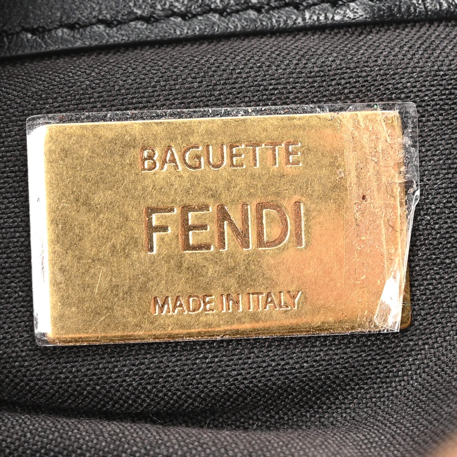 Shearling Vitello Dolce Macro FF 1974 Baguette Tobacco Black