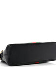 Calfskin GG Web Small Ophidia Dome Shoulder Bag Black