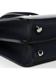 Cuoio Romano Vitello Cover Glazed Fabric Bi-Color FF 1974 Mini Peekaboo I SEE U Satchel Blue Dark Brown Tobacco Moro