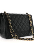 Caviar Quilted Jumbo Double Flap Black