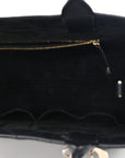 Calfskin Macro Cannage Medium Book Tote Black