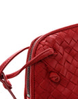 Nappa Intrecciato Nodini Crossbody Messenger Red