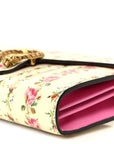 Calfskin Floral Print Mini Dionysus Chain Wallet Ivory Pink
