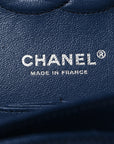 Caviar Quilted Medium Double Flap Navy