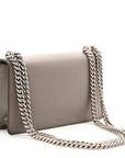 Dollar Calfskin Enamel Small Dionysus Shoulder Bag Dusty Grey Electric Blue