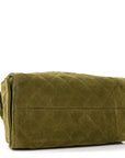 Suede Quilted Small CHNL 25 Handbag Khaki