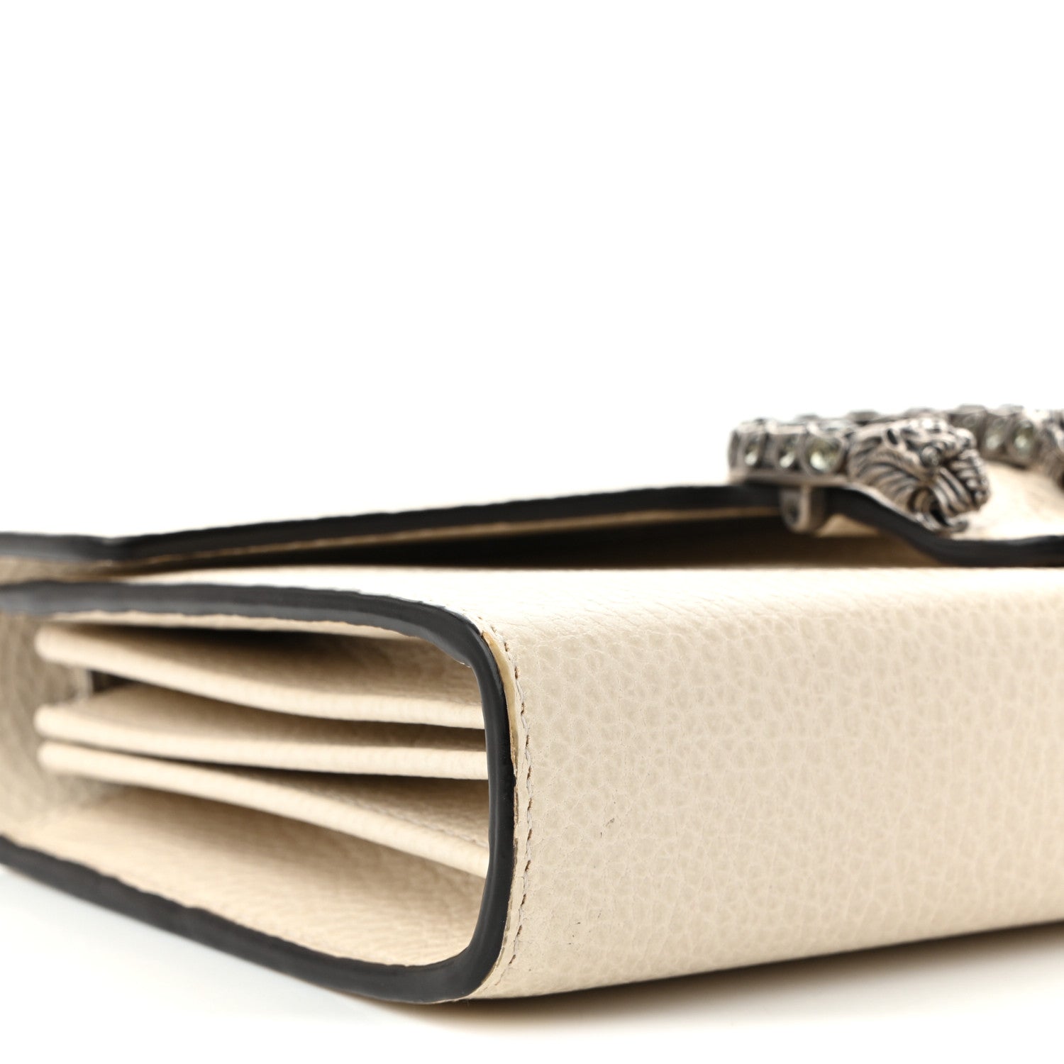 Dollar Calfskin Mini Dionysus Chain Wallet Mystic White