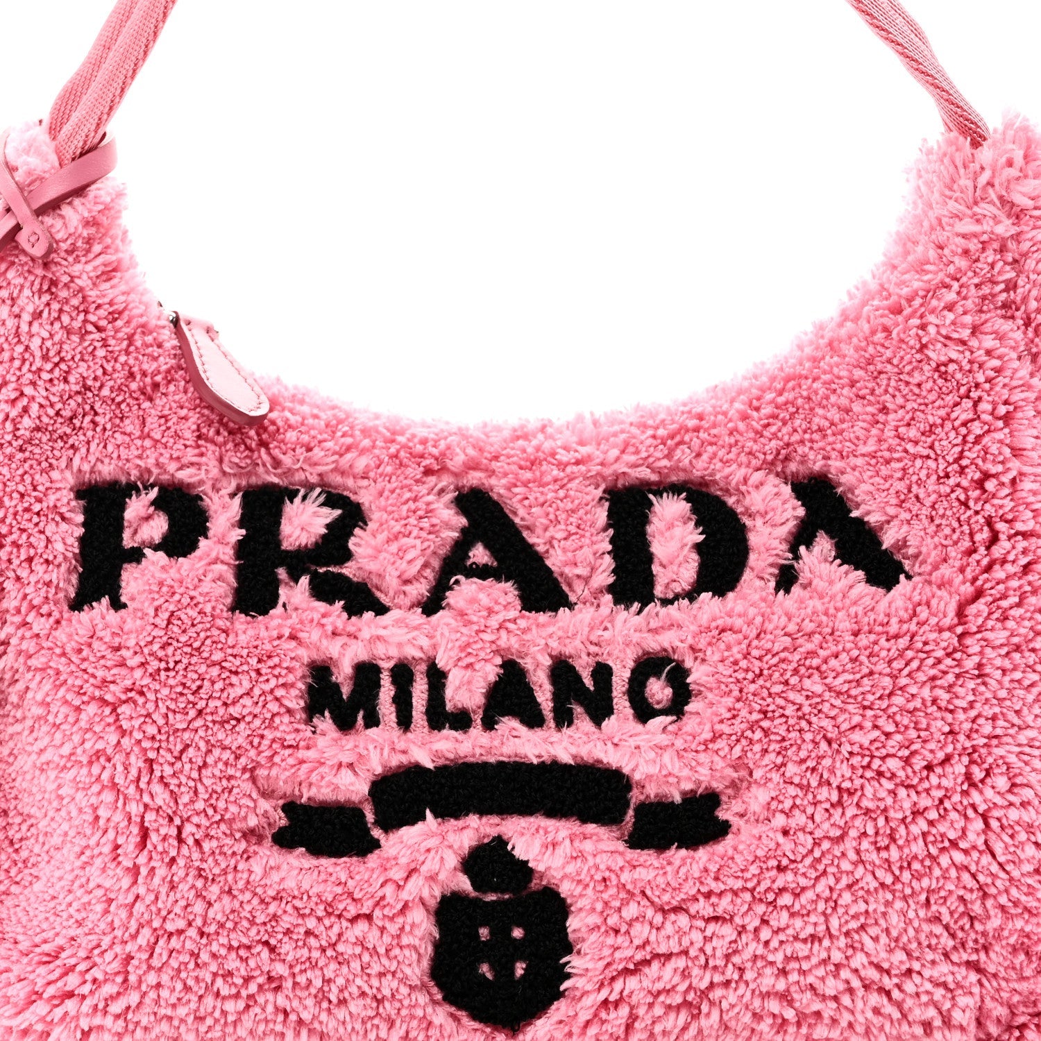 Terry Cloth Mini Re-Edition 2000 Bag Petalo Black