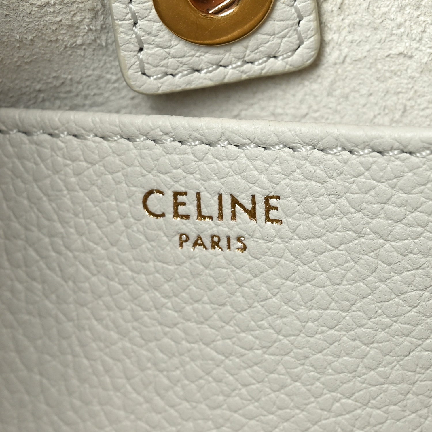 Calfskin Cuir Small Triomphe Cabas Drawstring White