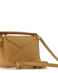 Calfskin Mini Woven Puzzle Bag Sahara