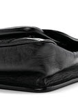 Crinkled Lambskin Matelasse Monogram Baby Niki Chain Satchel Black