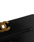 Lambskin Quilted CHNL 19 Wallet On Chain WOC Black