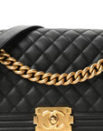 Caviar Quilted Medium Boy Flap Black