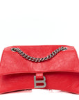 Arena Calfskin Small Crush Chain Bag Tomato Red
