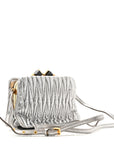 Metallic Matelasse Lux Mini Crossbody Tote Cromo