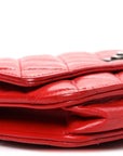 Glazed Calfskin Quilted Reissue Wallet On Chain WOC Red