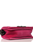 Velvet Quilted Small Boy Flap Pink