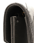 Grain De Poudre Matelasse Chevron Monogram Envelope Chain Wallet Fog