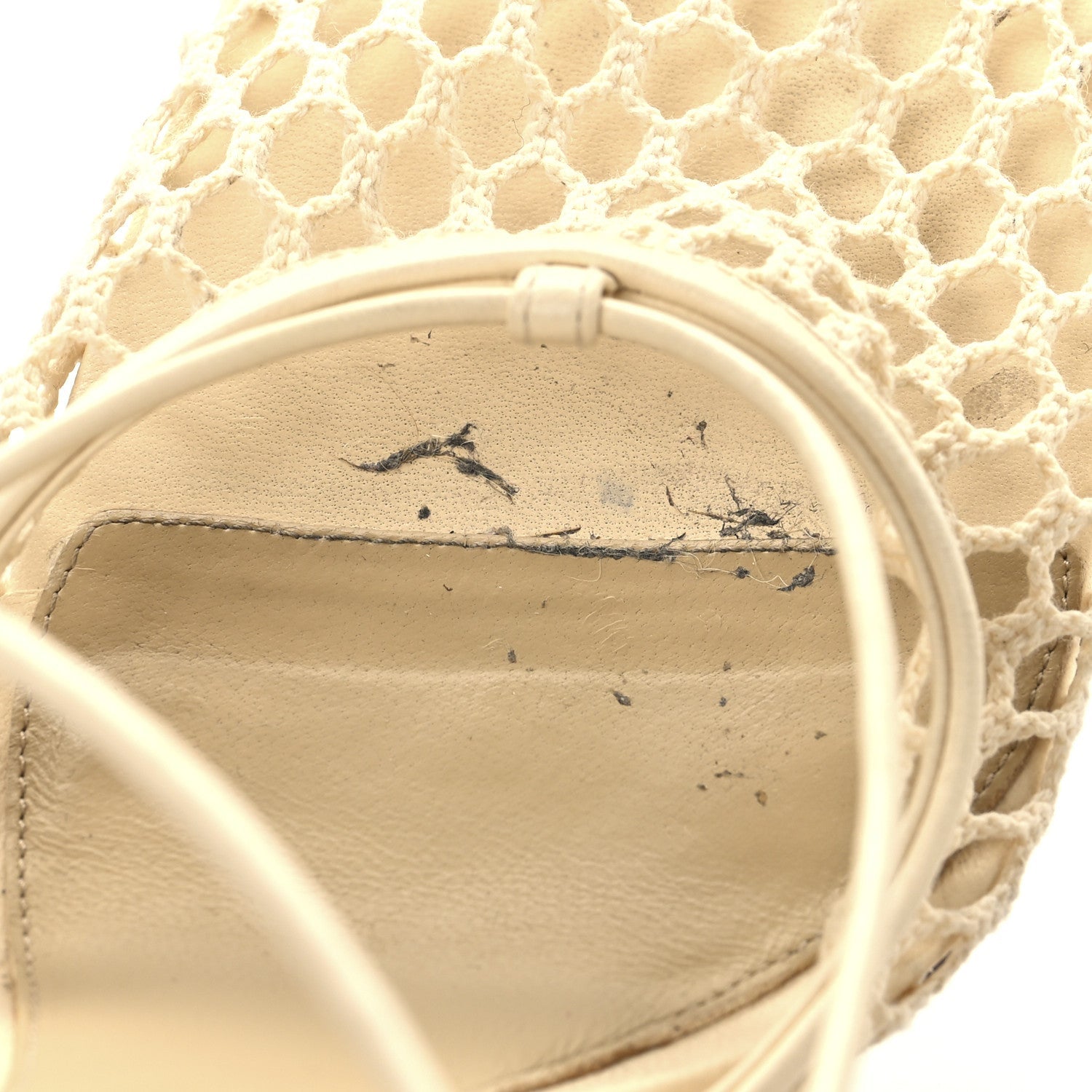 Mesh Nappa Stretch Ankle Tie Sandals 36 Toile