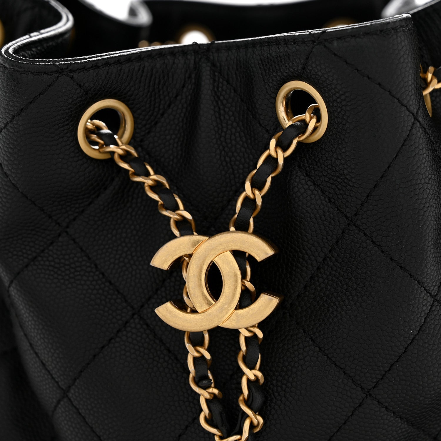 Caviar Quilted Small CHNL 25 Handbag Black