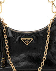 Patent Naplak Re-Edition 2005 Shoulder Bag With Charm Black