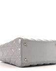 Pearly Lambskin Cannage Medium Lady D1OR Grey