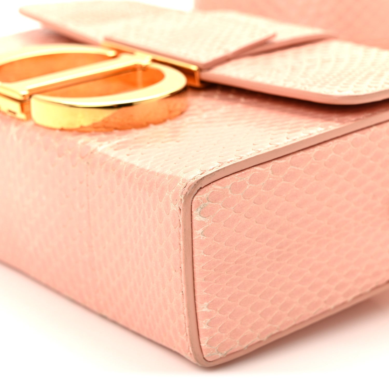 Snakeskin 30 Montaigne Box Bag Rose Clair