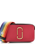 Saffiano Rainbow Strap Color Block Small Snapshot Camera Bag Pink Multicolor