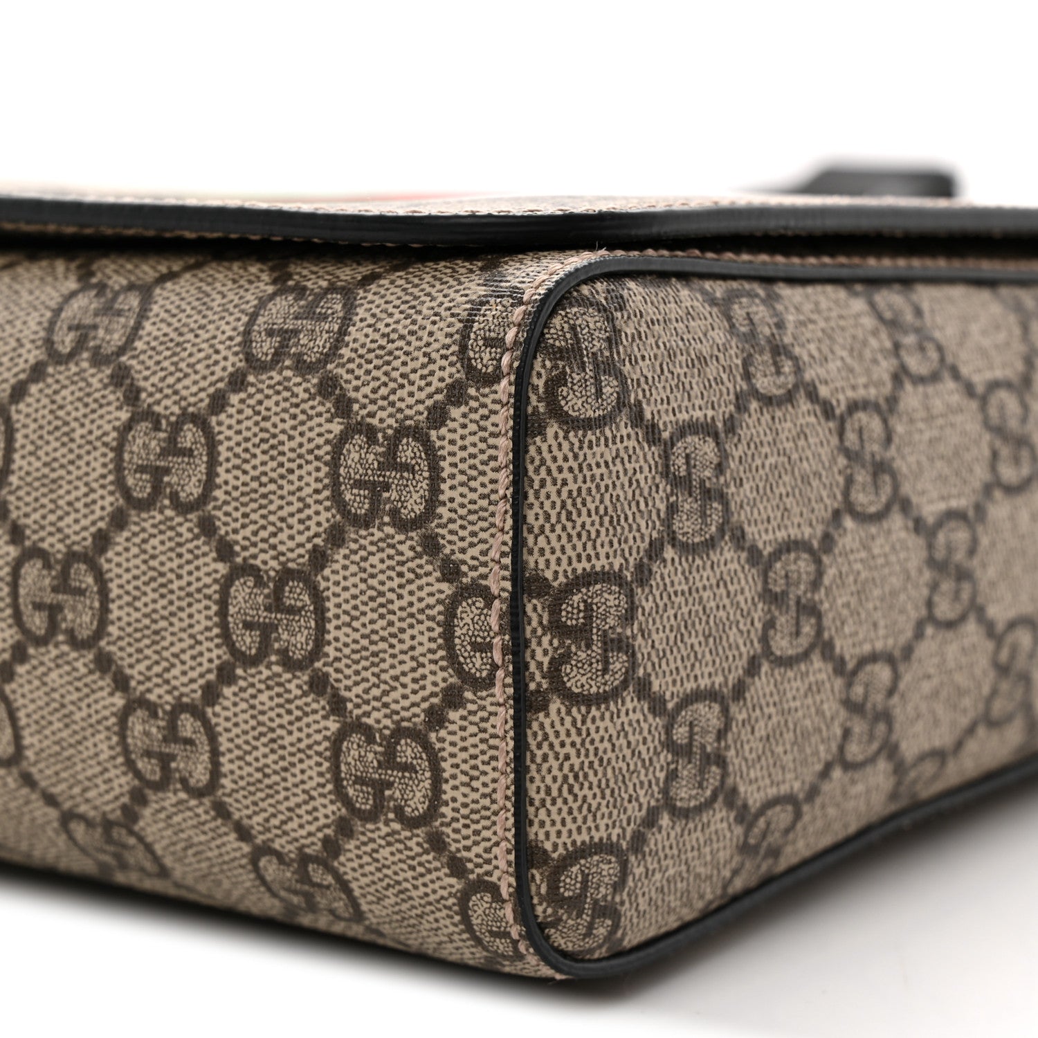 GG Supreme Monogram Web Flap Messenger Bag Black
