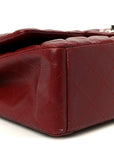 Caviar Quilted Maxi Double Flap Dark Red
