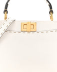 Cuoio Romano Selleria Mini Peekaboo Iconic Satchel White