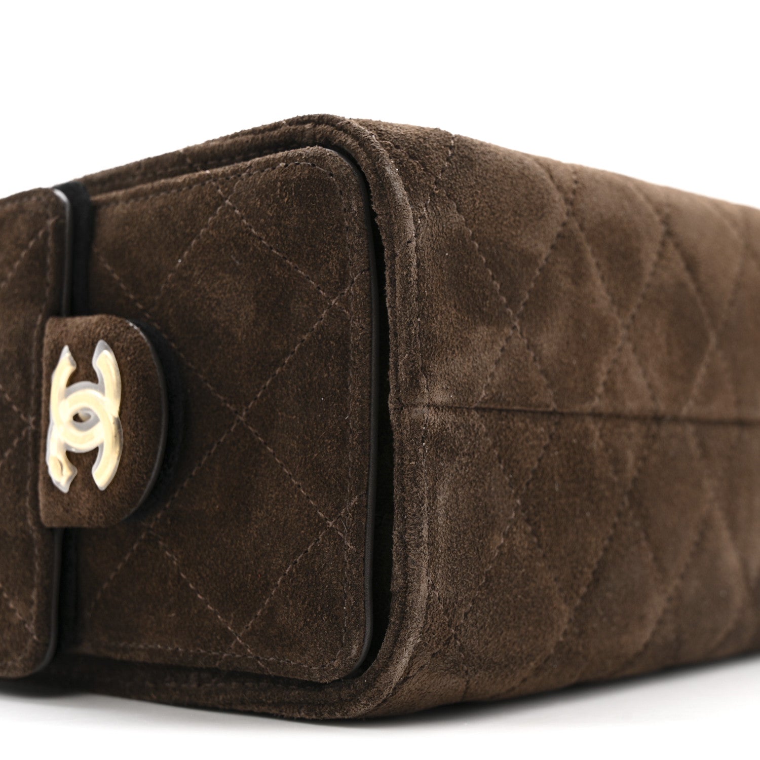 Suede Quilted Mini CHNL 25 Handbag Dark Brown