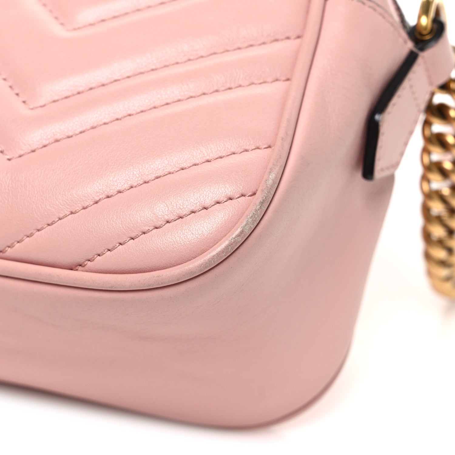 Calfskin Matelasse Small GG Marmont Chain Shoulder Bag Perfect Pink