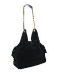 Suede Quilted Medium CHNL 25 Handbag Black