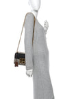 GG Supreme Monogram Calfskin Small Padlock Shoulder Bag Beige Black Cuir