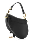 Grained Calfskin Mini Saddle Bag Black