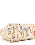 Canvas Embroidered Hibiscus Printed Medium Lady D-Lite Beige Multicolor
