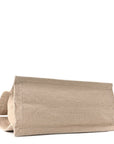 Linen Calfskin Small Rive Gauche Tote Greggio Natural