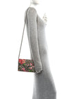 GG Supreme Monogram Blooms Mini Dionysus Chain Wallet Beige Multicolor Dry Rose