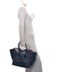 Smooth Calfskin Mini Luggage Navy Red