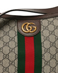 GG Supreme Monogram Web Small Ophidia Half Moon Hobo Brown