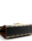 GG Supreme Monogram Calfskin Small Padlock Shoulder Bag Beige Black Cuir