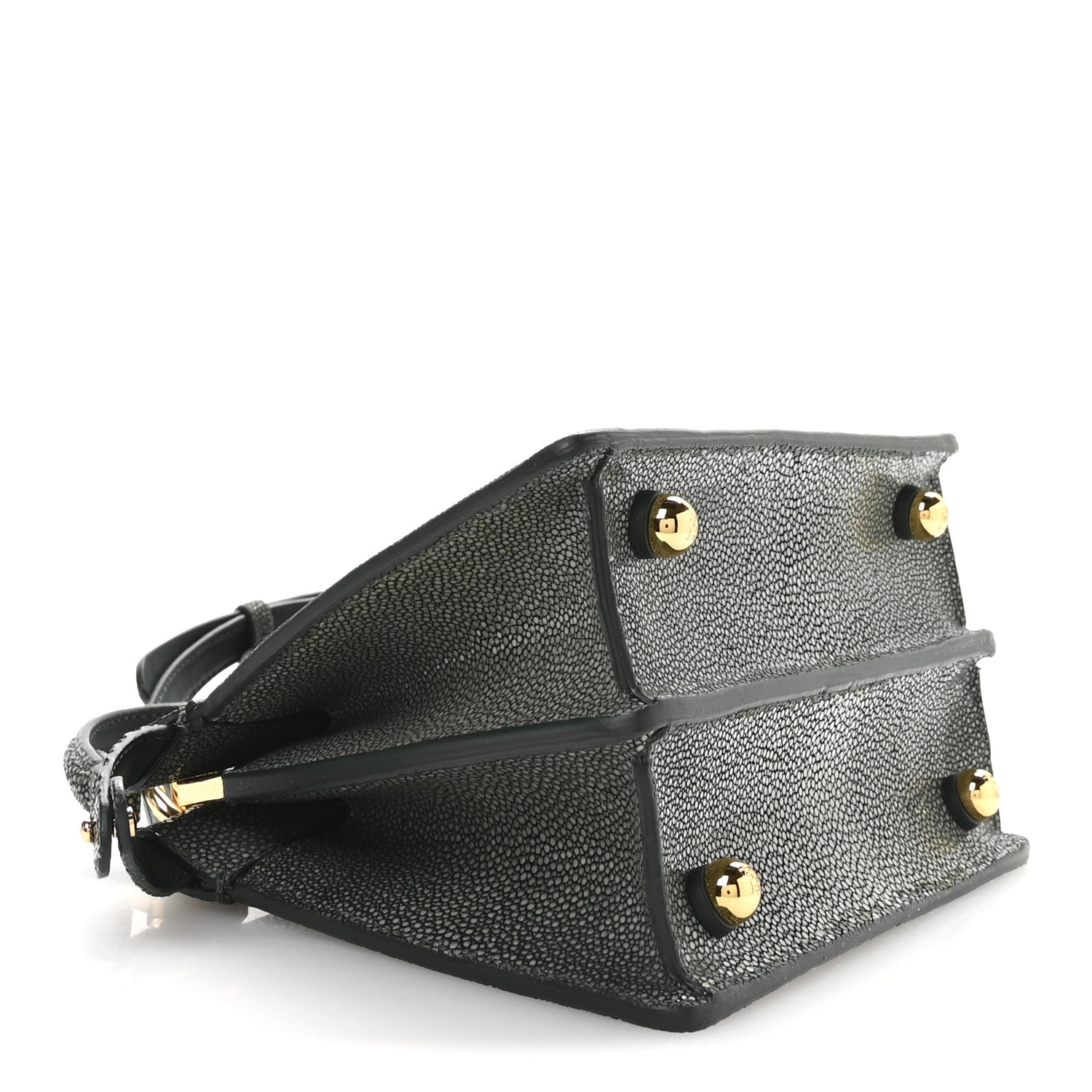 Stingray Shiny Nappa Petite Peekaboo I SEE U Satchel Verde Inglese