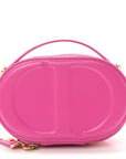 Calfskin CD Signature Oval Crossbody Camera Bag Rani Pink