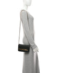 Calfskin Quilted Enchained Wallet On Chain WOC Black