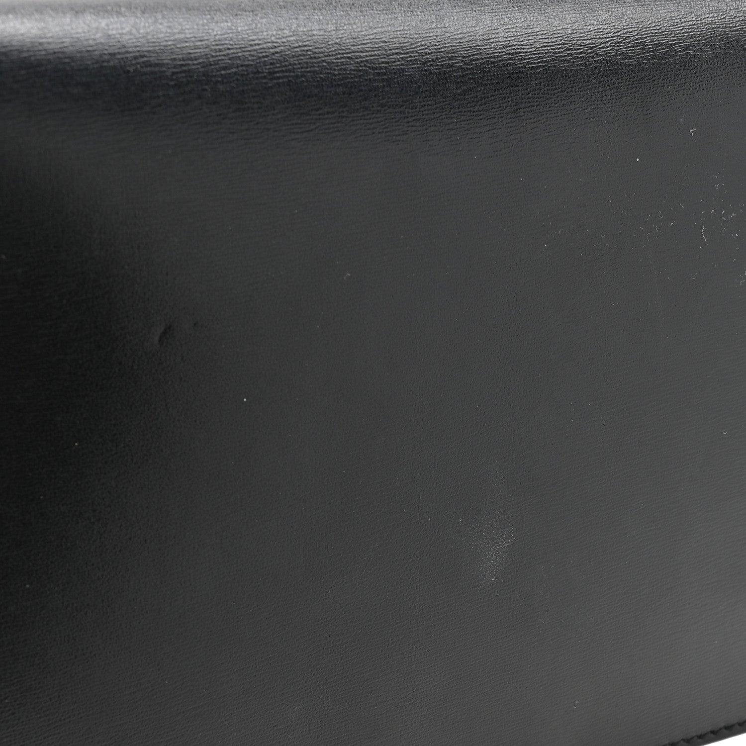Shiny Calfskin Triomphe Margo Wallet on Chain Black