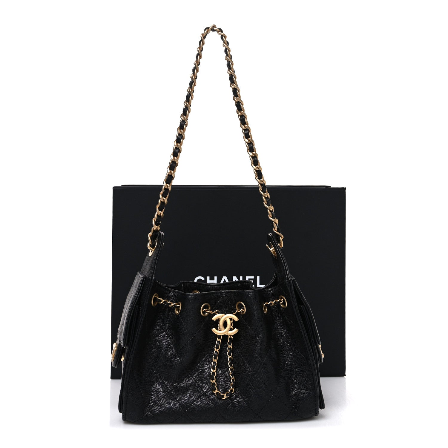Caviar Quilted Mini CHNL 25 Handbag Black