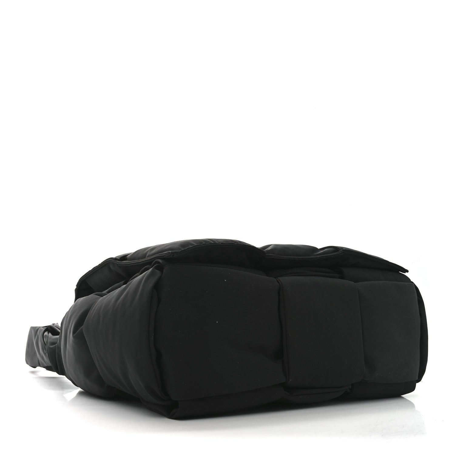 Nylon Intrecciato Padded Tech Maxi Cassette Bag Black